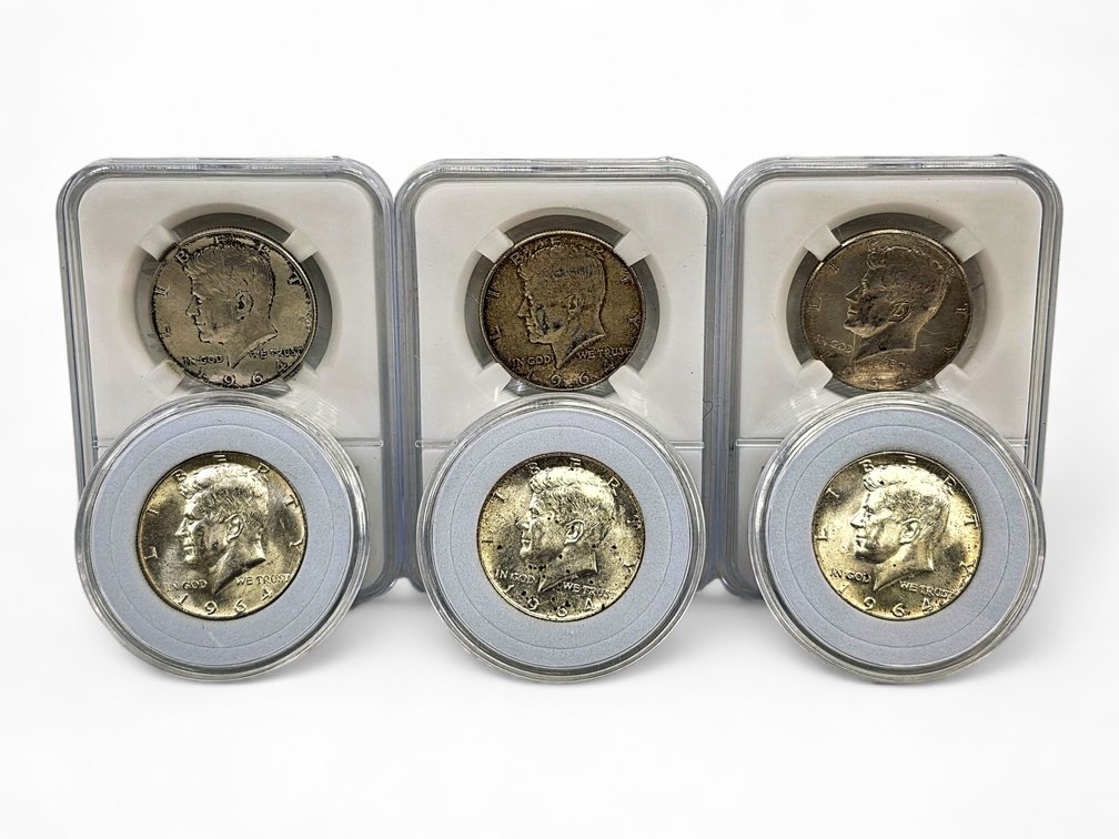 6x 1964 Kennedy Silver Half Dollars