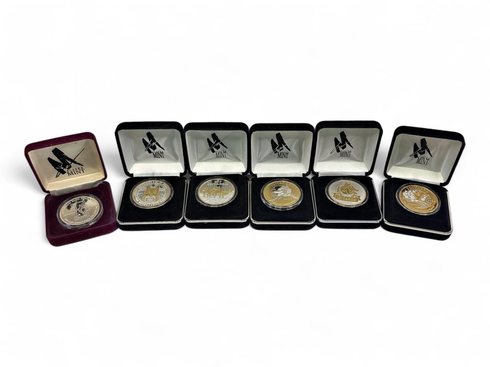 6x .999 1ozt Fine Silver Alaska Mint Iditarod & Fur Rondy Commemorative Medallions