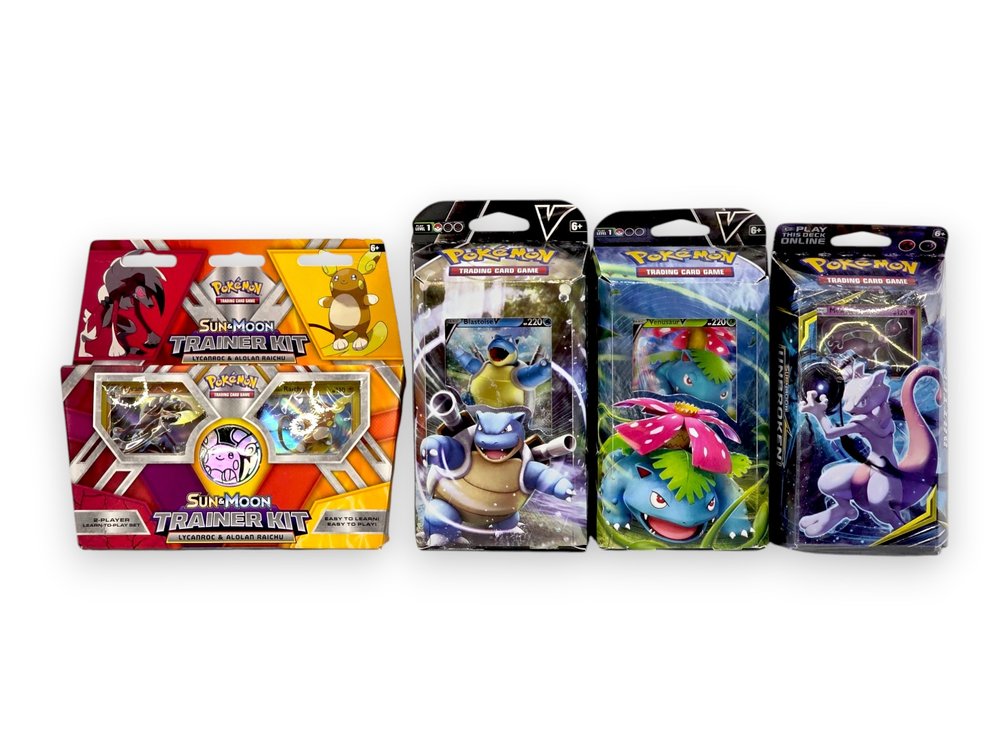 Pokémon Sun & Moon, Blastoise, Venusaur & Mewtwo Trading Card Sets
