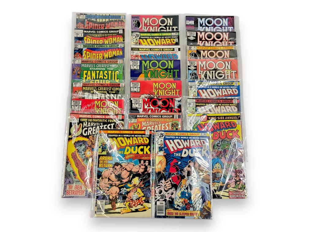 23x Issues of "Marvel's Greatest Comics", "Moon Knight", "The Fantastic Four", "The Spider-Woman" & "Howard the Duck"