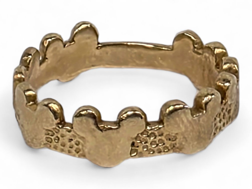 14k Yellow Gold Mickey Mouse Ring Band