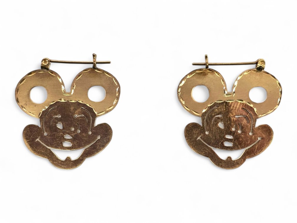 10k Yellow Gold Mickey Mouse Earrings