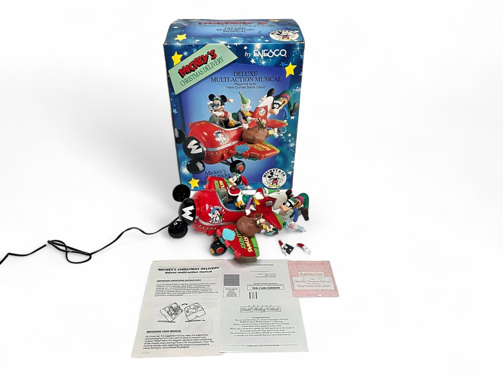 Enesco "Mickey's Christmas Delivery" Deluxe Multi-Action Musical Figurine