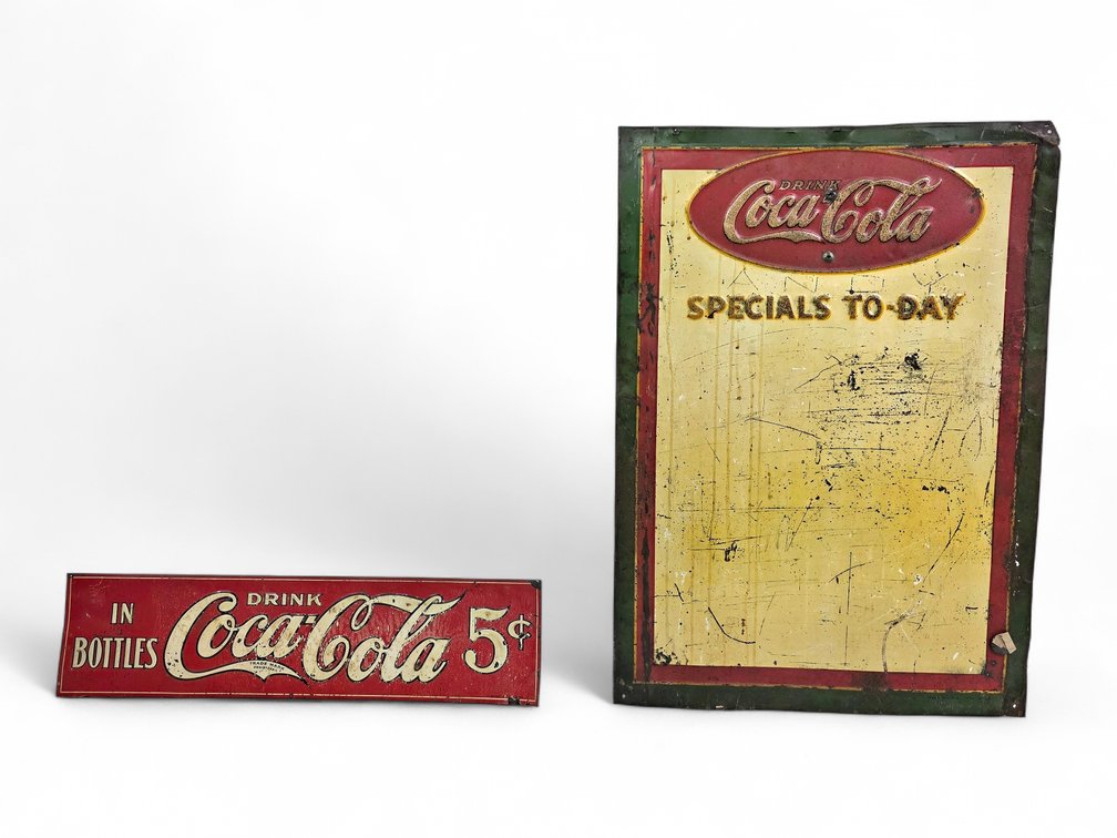1930s Coca-Cola Metal Sign & Menu Board