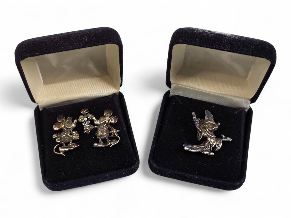 Sterling Silver Minnie, Mickey & Sorcerer Mickey Pins