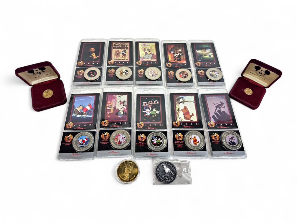 10x 2000 The Disney Decades Medallions, "Fantasia" Medallion & More