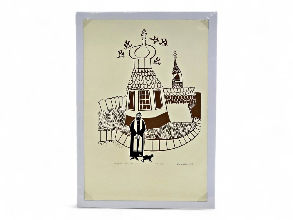 Rie Muñoz "Russian Church, Juneau" Artist Proof c.1978