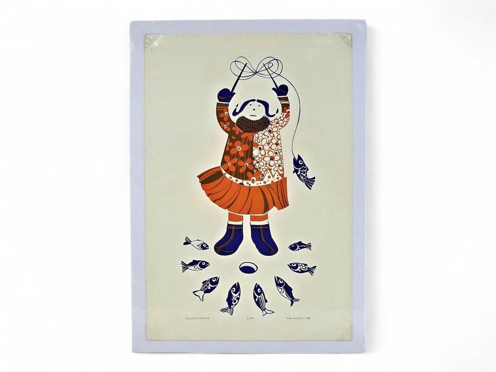Rie Muñoz "Good Fishing" Serigraph c.1978