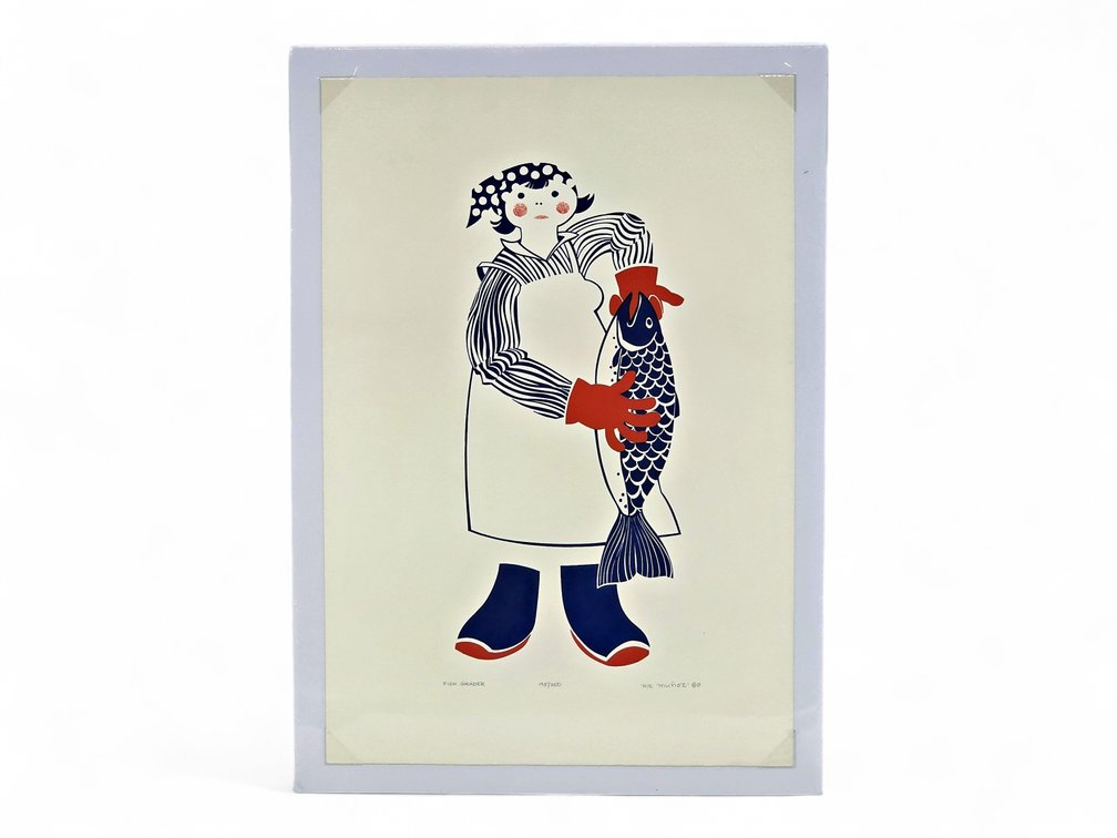 Rie Muñoz "Fish Grader" Serigraph c.1980