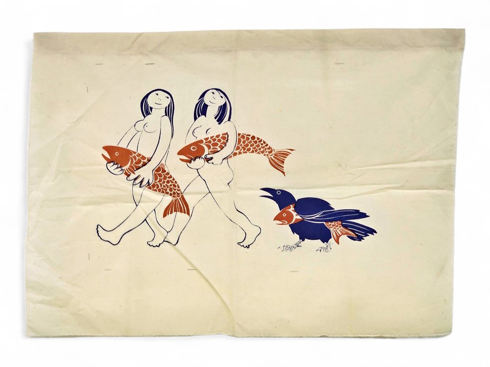 Rie Muñoz "Raven Legend" Silkscreen Tapestry c.1981