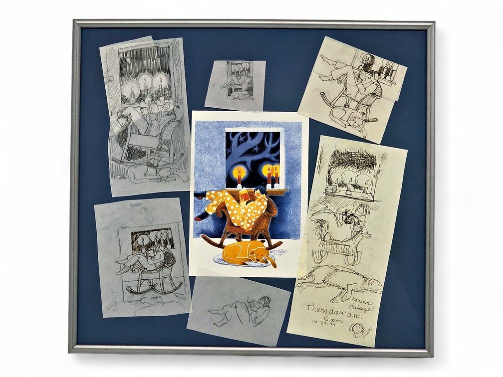 Rie Muñoz "Power Outage" Original Collage Study c.1994