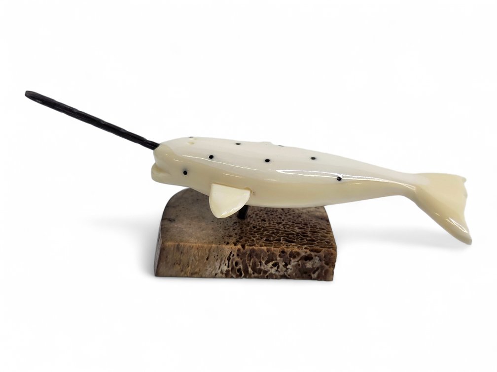 Ivory Narwhal w/ Baleen & Bone - Robert Utuqsiq Apangalook