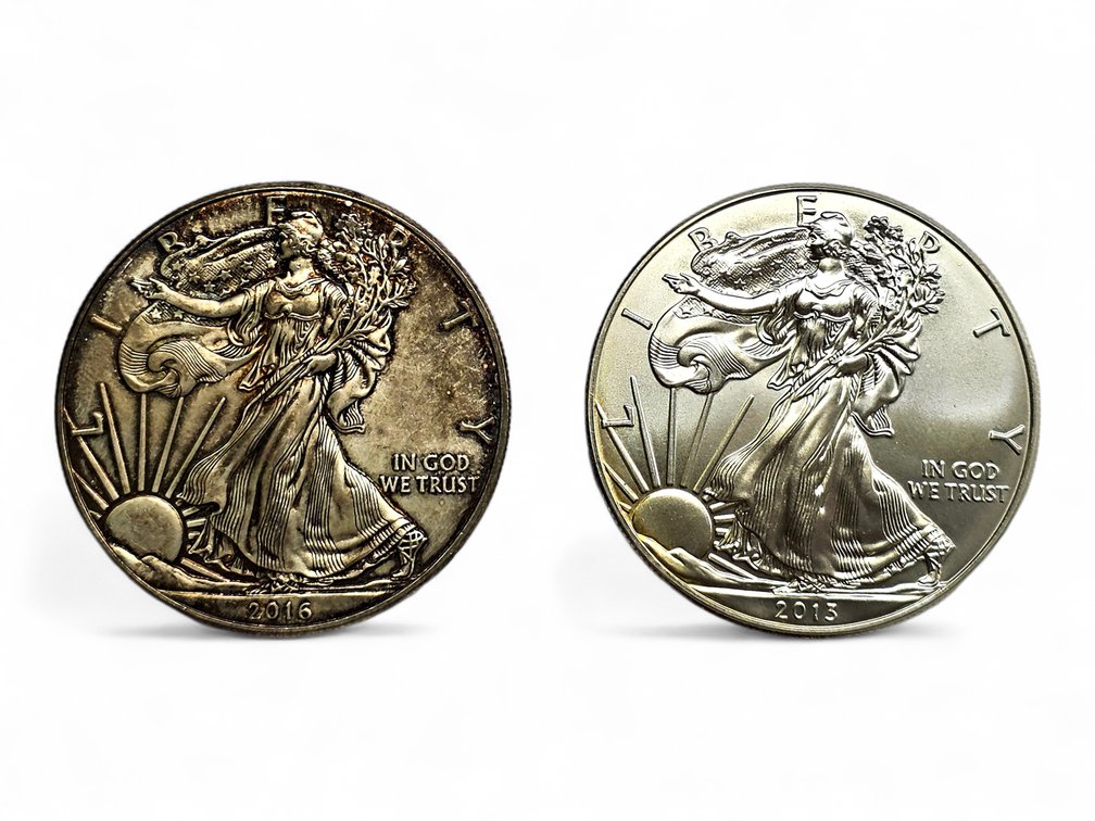 2013 & 2016 American Eagle Silver Bullion Dollars