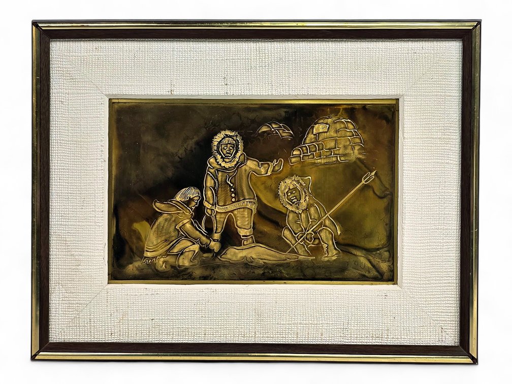 Fredrick Priddats Alaska Native Seal Hunters Copper Acid Etching