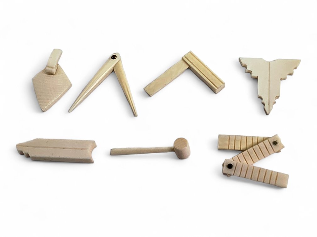 1950's A Ivory Masonic Tool Set