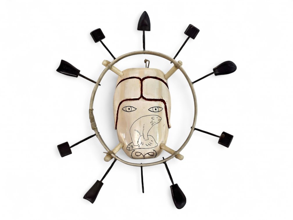 Scrimshaw Walrus Ivory & Baleen Spirit Mask - Dale T. Smith, Sr.