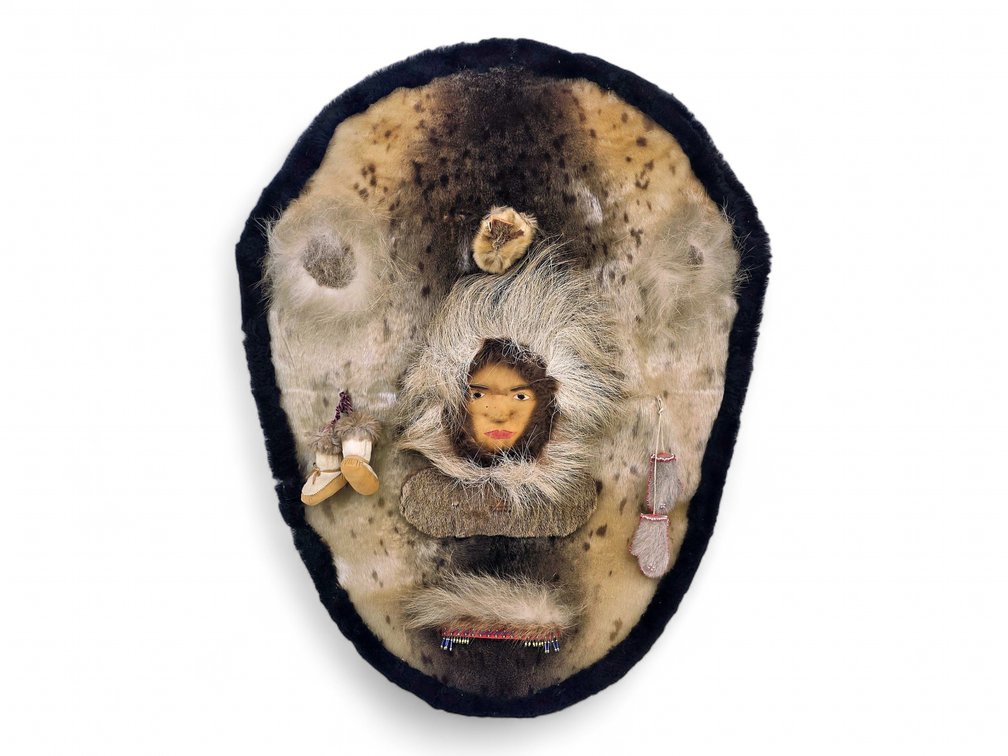 Alaska Native Apparel on a Seal Fur Plaque