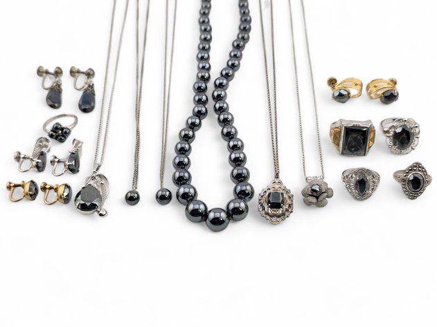 Sterling Silver & Hematite Pendant Necklaces, Earrings & Ring