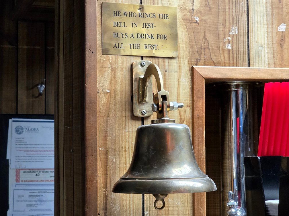 Brass Bell & Humorous Bar Sign