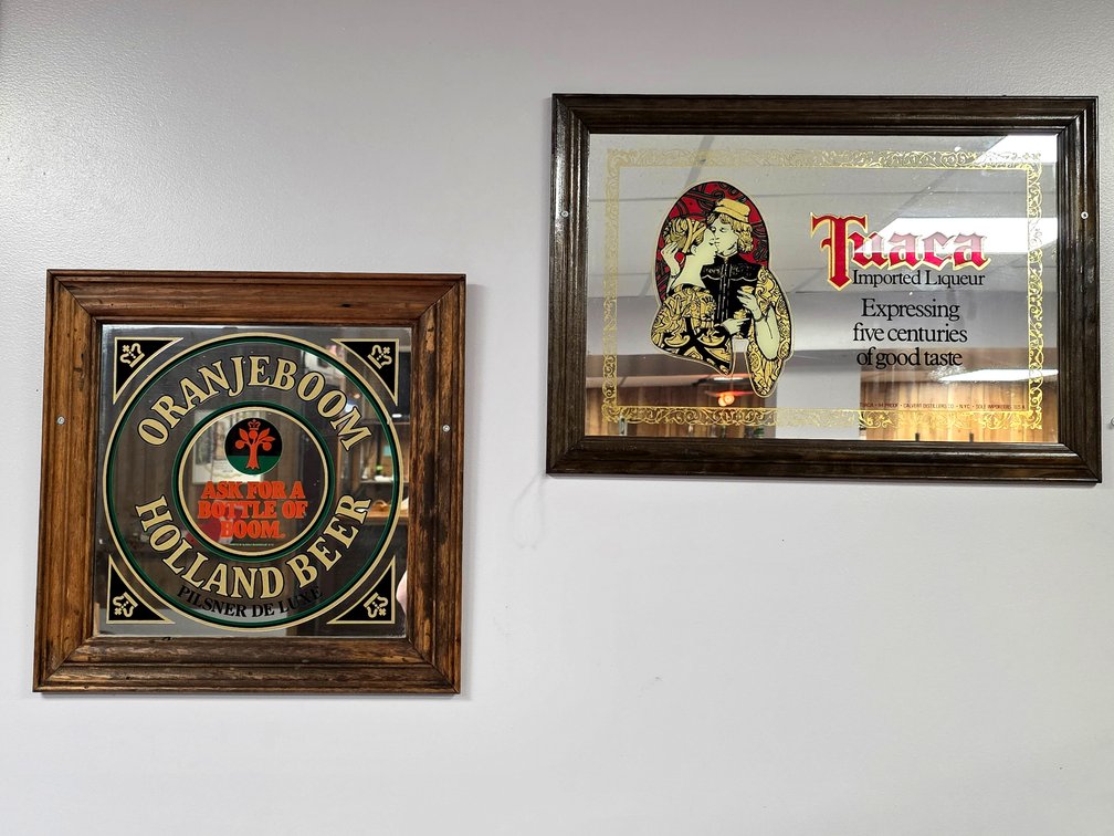 Tuaca Imported Liquor & Oranjeboom Advertising Bar Mirrors