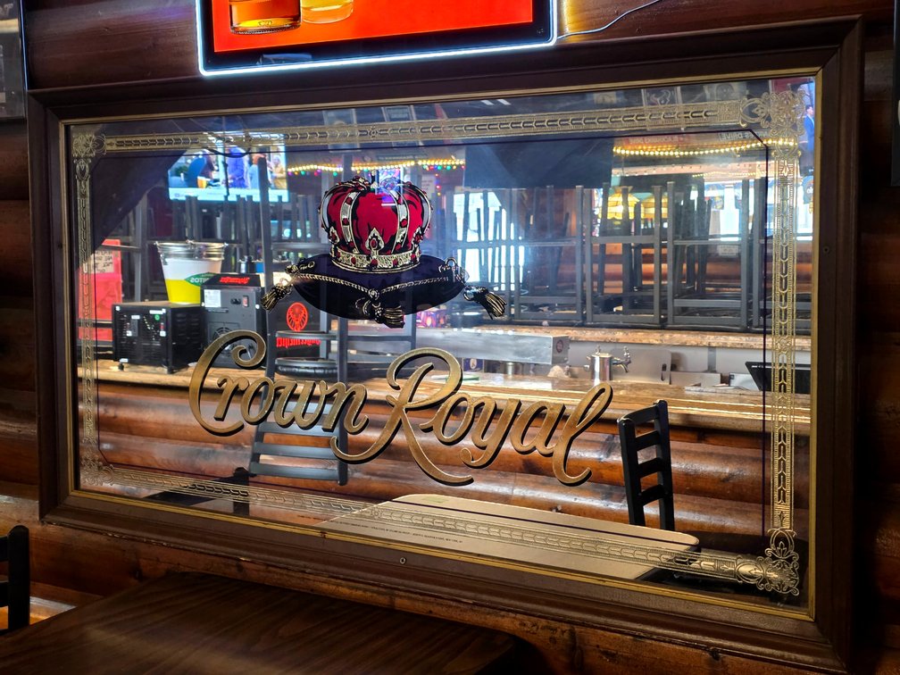 Crown Royal Whiskey Advertising Bar Mirror