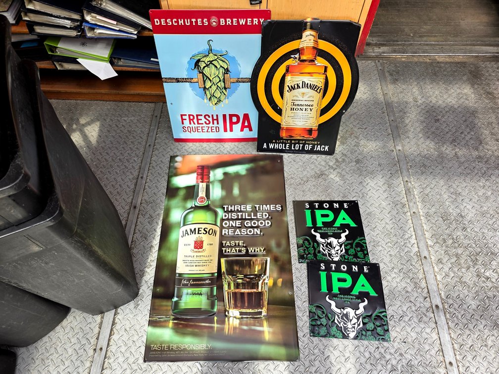 Deschutes, Jack Daniels, Jameson & Stone IPA Metal Advertising Signs