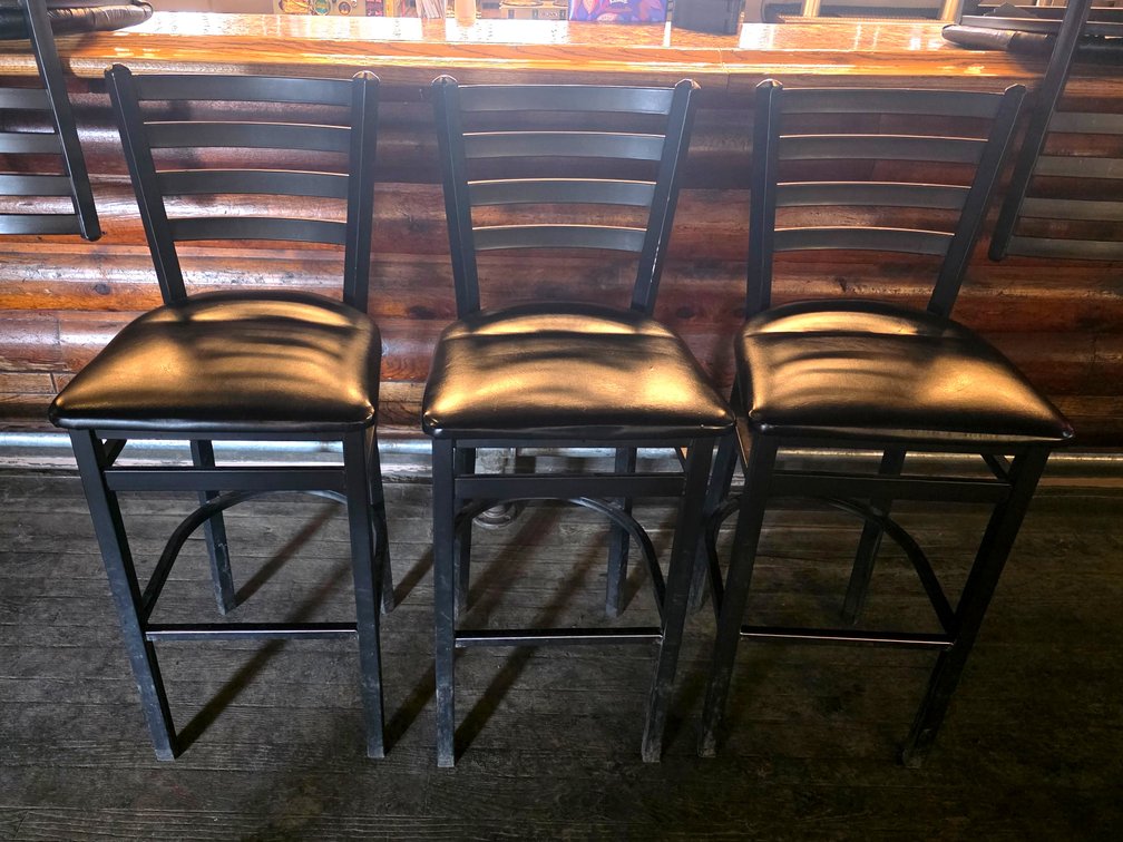 3x Ladder-back Bar Stools