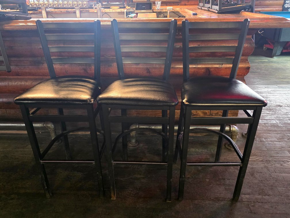 3x Ladder-back Bar Stools