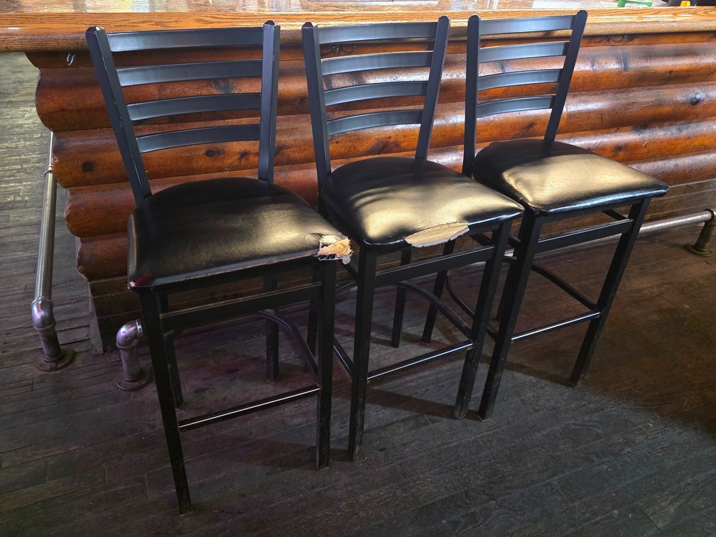 3x Ladder-back Bar Stools