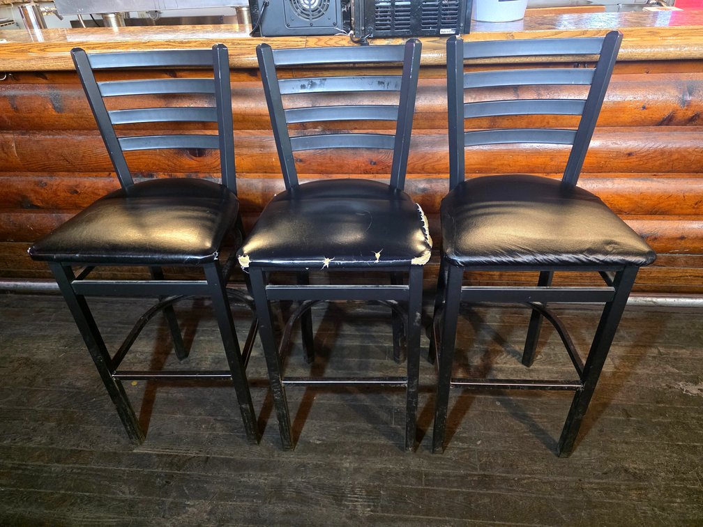 3x Ladder-back Bar Stools