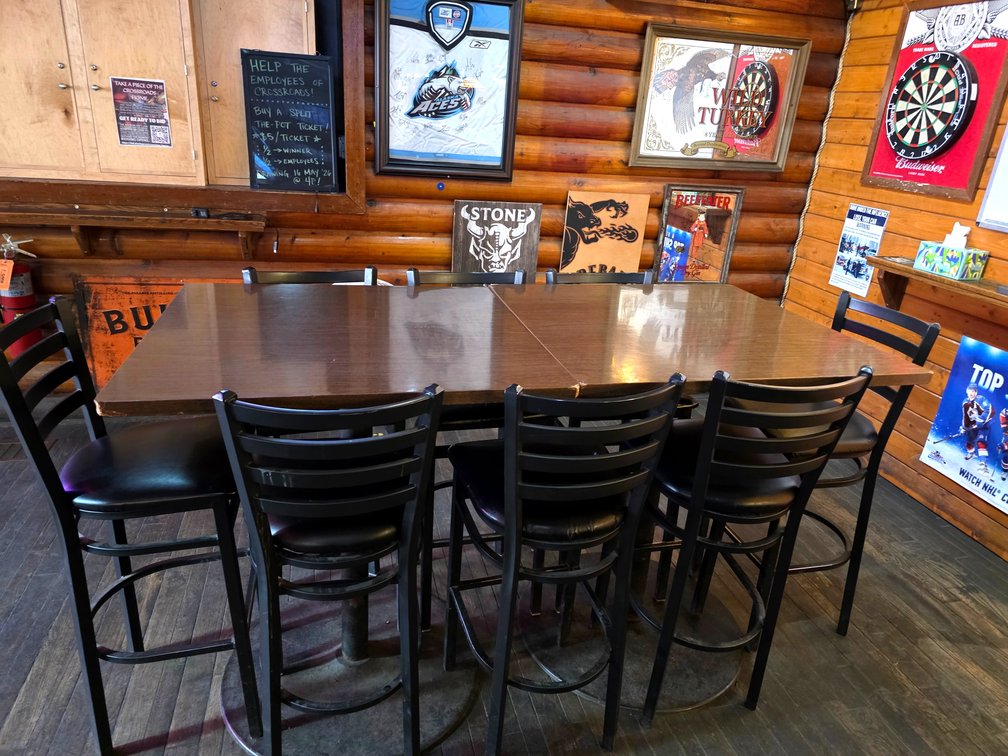 2x Square Bar Tables w/ 8x Bar Stools