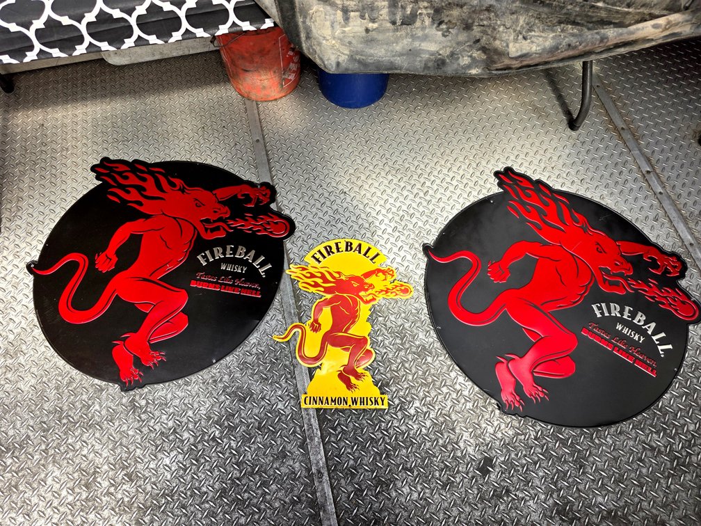 Fireball Cinnamon Whisky Metal Advertising Signs