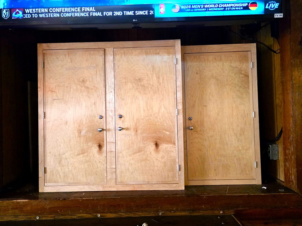 2x Wooden Cabinets w/ Adjustable Shelves