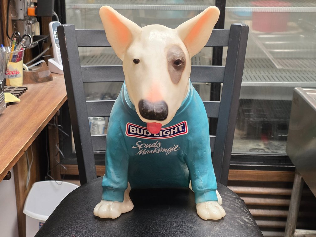 Bud Light "Spuds MacKenzie" Advertising Bull Terrier Coin Bank