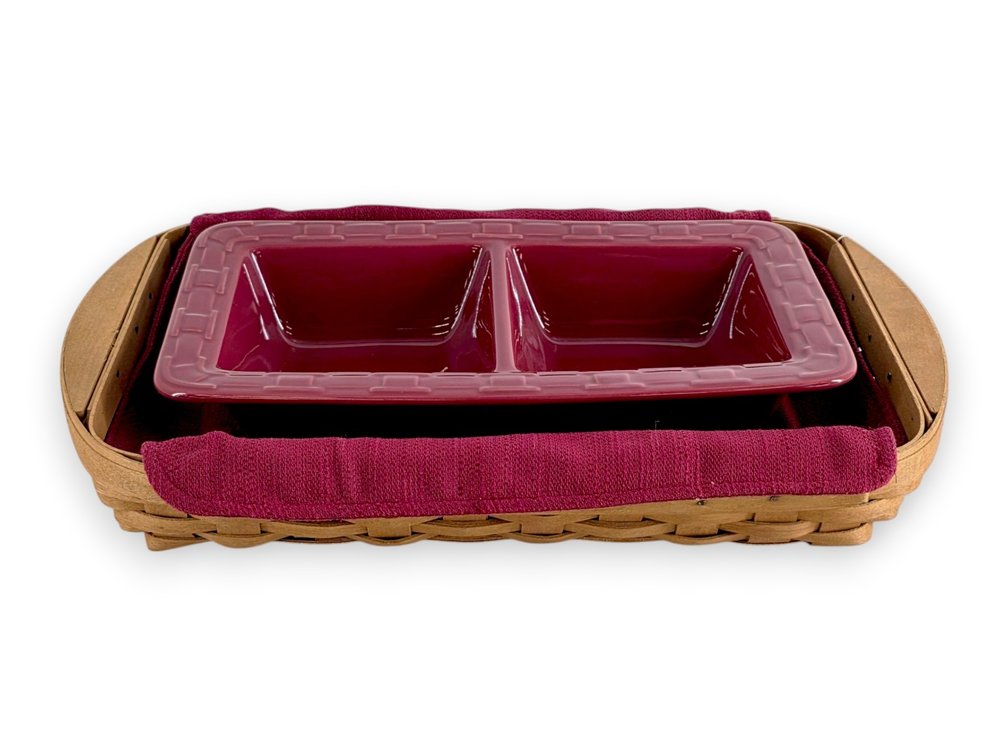 Longaberger Serving Tray Basket & Woven Traditions Dish