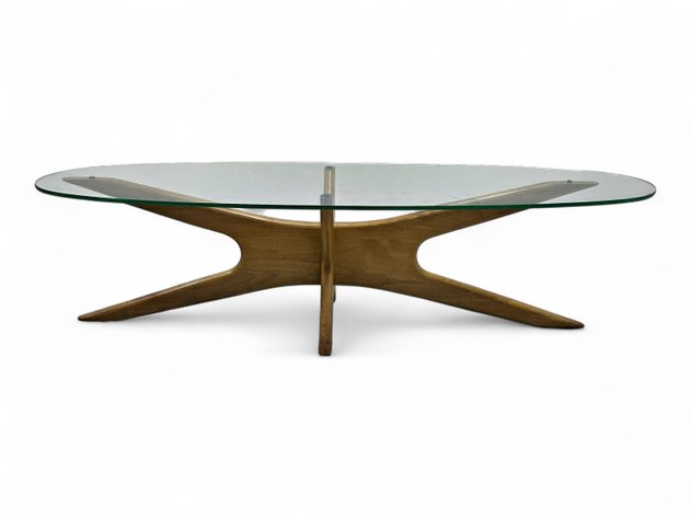Oval Jacks Table w/ Glass Top