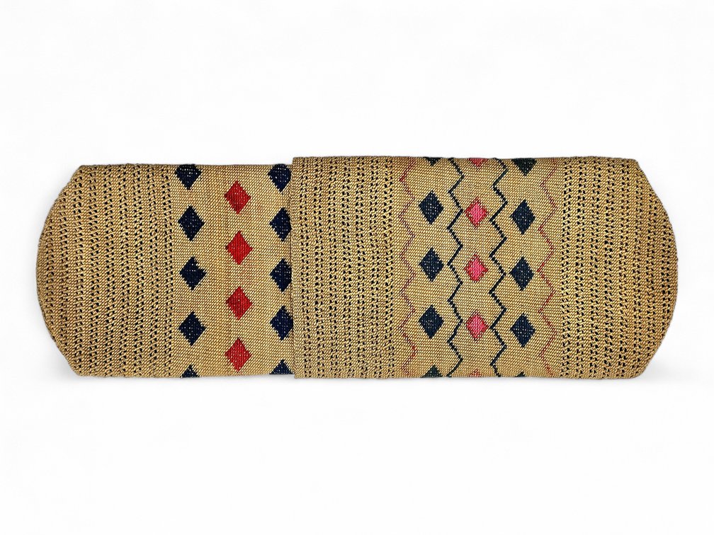 Fine Attu Aleut Polychrome Grass Basket Wallet, c.1920s