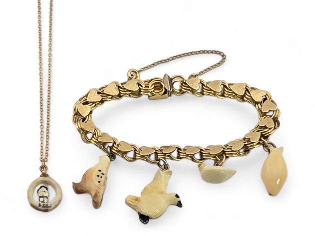 Walrus Ivory Necklace & Charm Bracelet