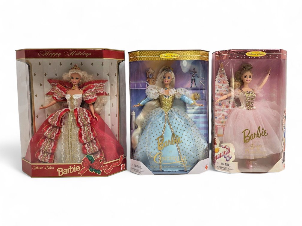 Happy Holidays Special Edition Barbie, Barbie as Cinderella & Barbie as the Sugar Plum Fairy
