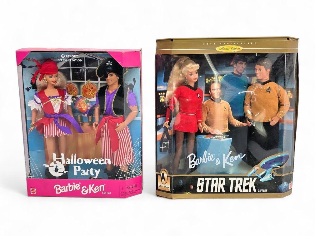 Target Special Edition Halloween Party Barbie & Ken & 30th Anniversary Collector Edition Barbie & Ken Star Trek Gift Set