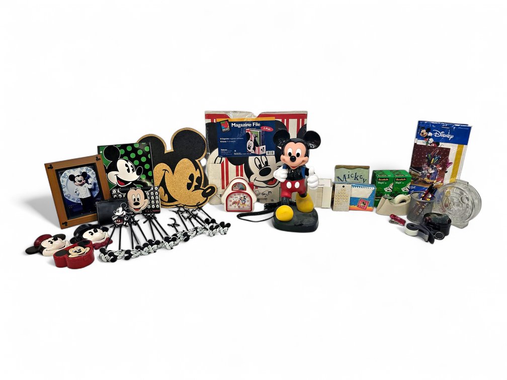 Mickey Mouse Plaques, Coin Purse, Magazine File, Landline & More