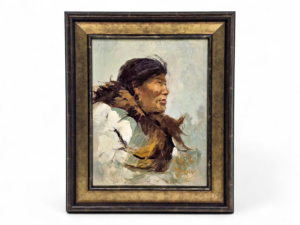 Eustace Paul Ziegler Oil Painting of Lower Kuskokwim Eskimo Man