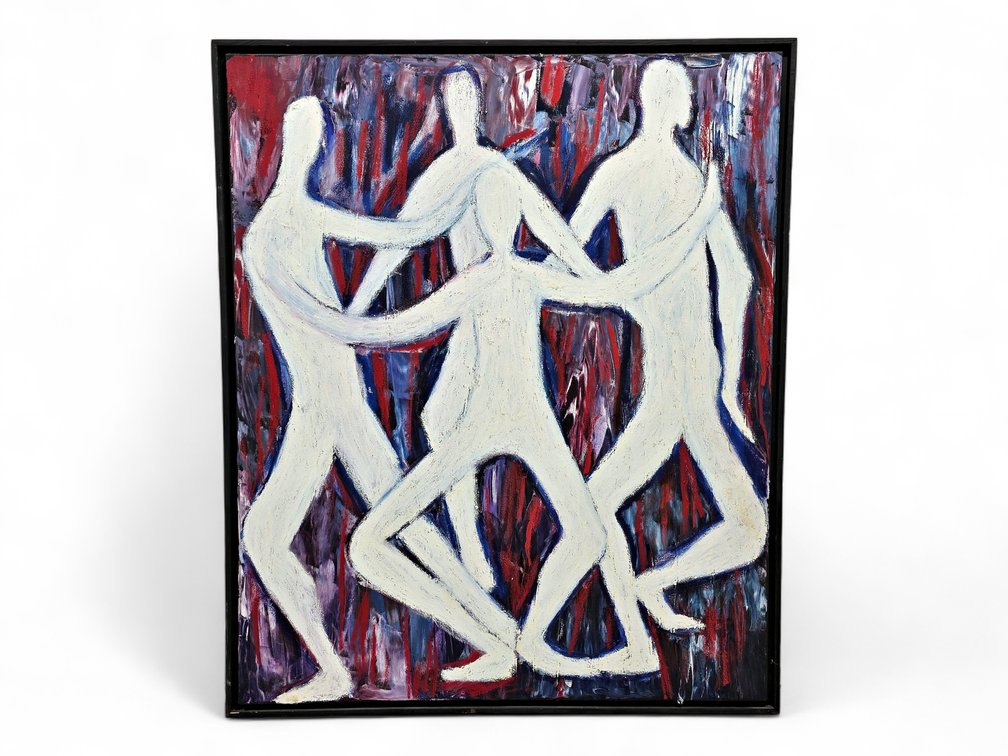 Alex Duff Combs Large Format Abstract Figural Acrylic Painting