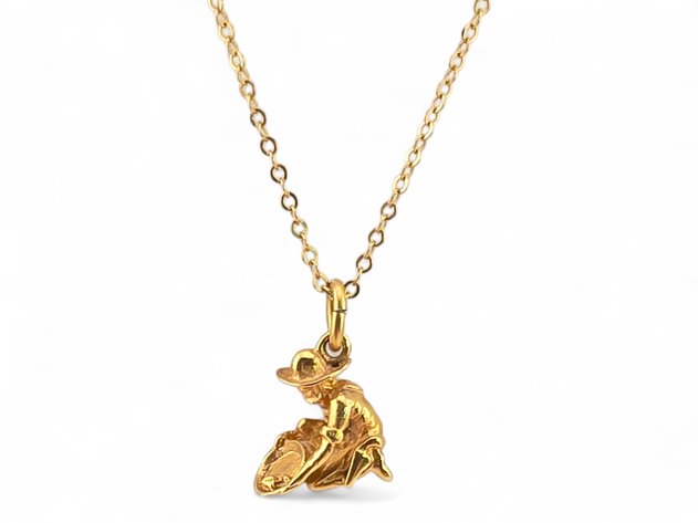 10k Yellow Gold Alaskan Gold Panner Necklace