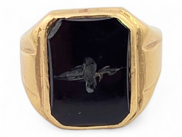 10k Yellow Gold & Black Onyx Ring