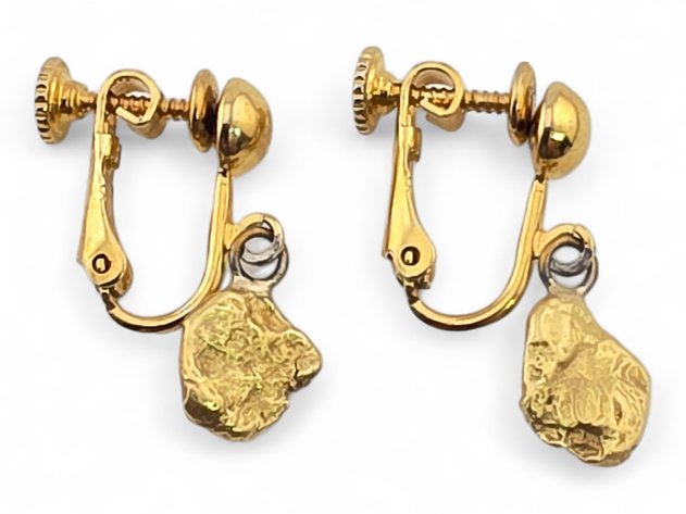 Gold Nugget Dangle Earrings