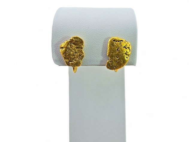 Gold Nugget Screw-Back Earrings