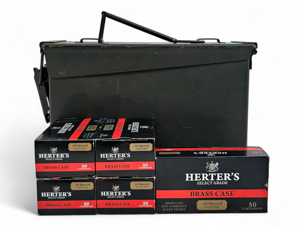 250x Rounds .38 Special Herter's Select Grade Ammunition & Ammo Can