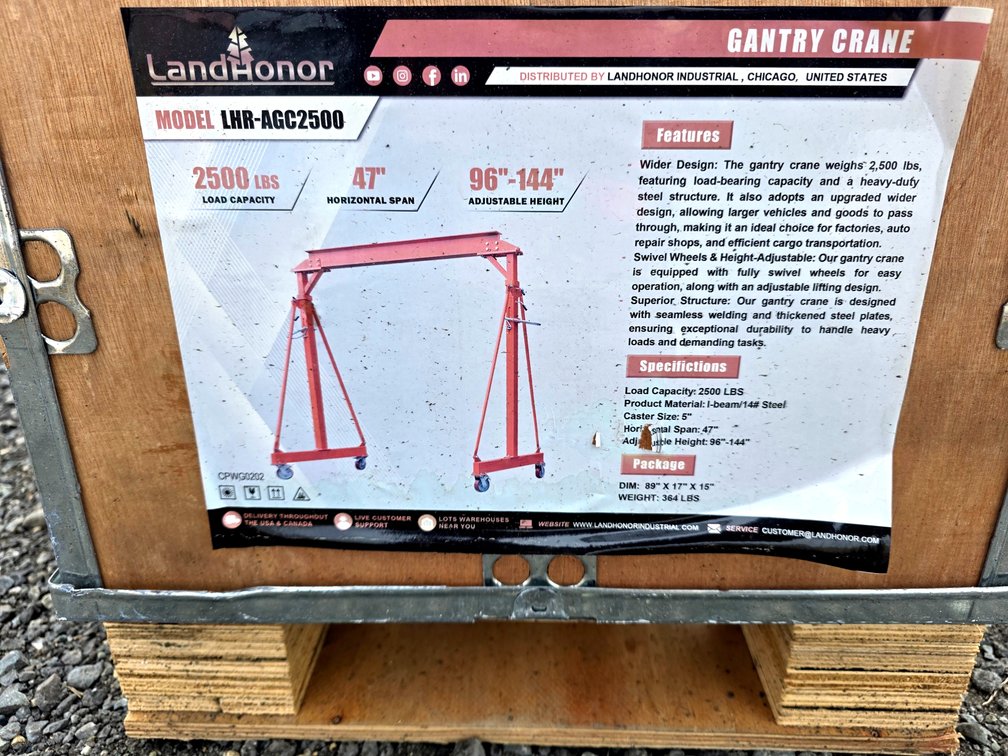 2500 Lb Gantry Crane - LandHonor - LHR-AGC2500