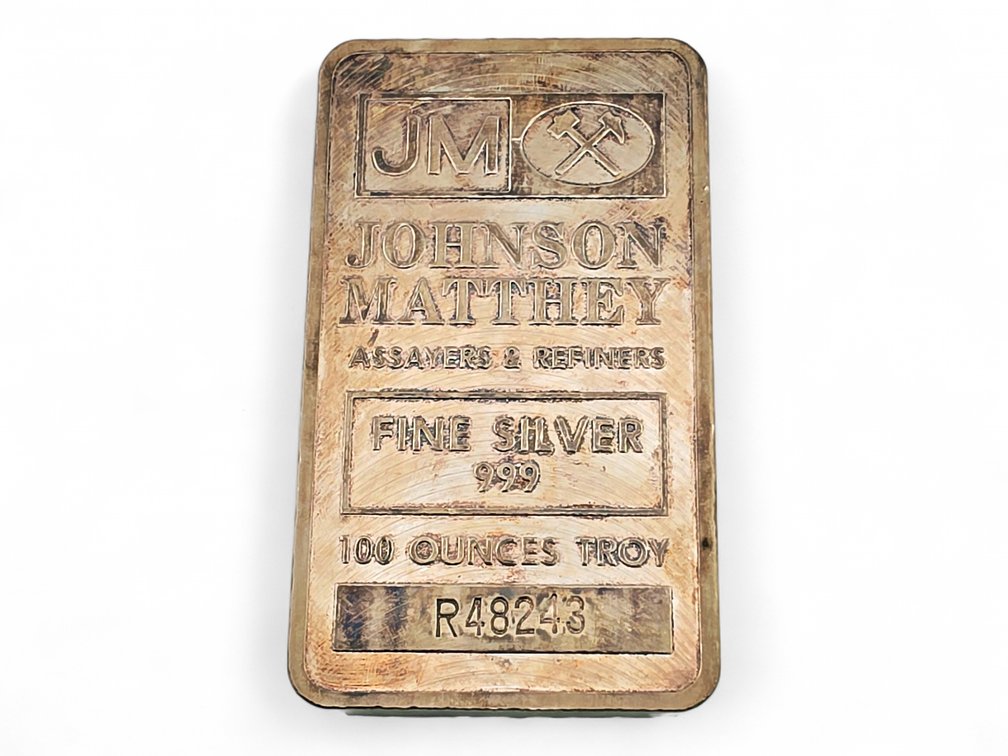 100 Troy Ounce Johnson Matthey Fine Silver Bar